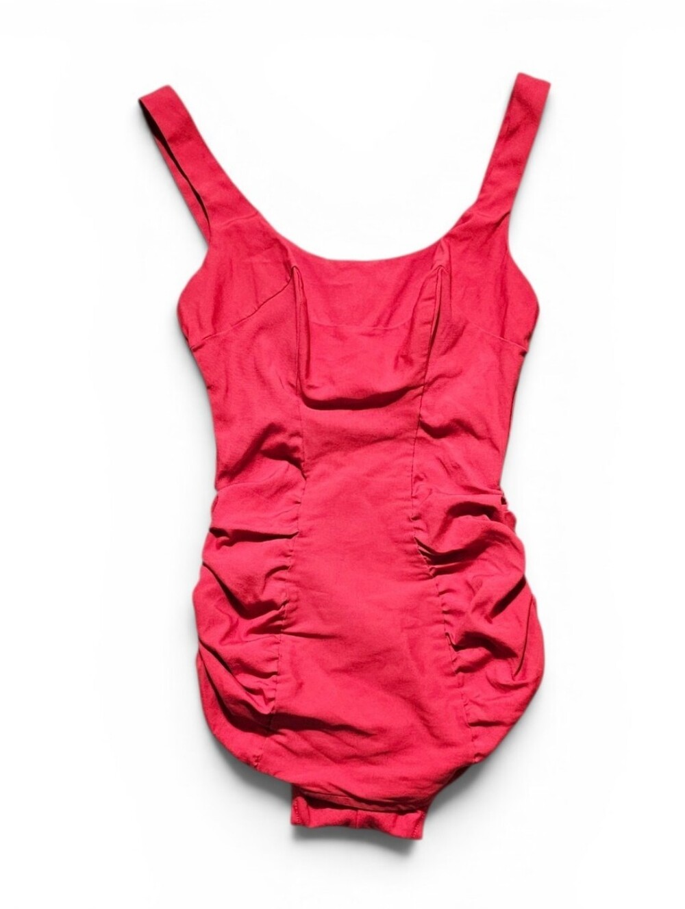 VTG 1950s Kerrybrooke Sea Stars Ruched One Piece Swimsuit Red